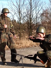 Boy gets punished by two soldiers by Gay WarGames image #11