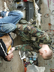 Dude forced to suck cocks by Gay WarGames image #16
