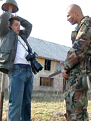 Boy forced to suck soldier cock! by Gay WarGames image #12
