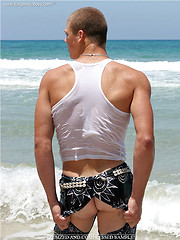 Stanley shows his perfect young muscled body on a beach by Enigmatic Boys image #7