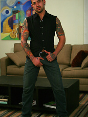 Tattooed guy gets naked by Hot Older Male image #7