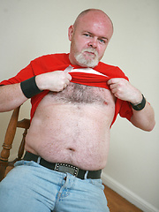 Fat & old David McNamara posing by Pantheon Bear image #8