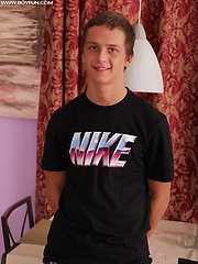 Cute twink Thomas Swings busts a big nut over his tummy. by BF Collection image #7