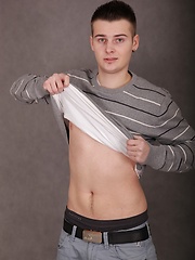 Cute boy Jace Bryant busts a nut over his stomach. by BF Collection image #7