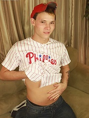 Athletic twink Bladen Sawyer strokes big dick. by BF Collection image #6