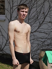 Gorgeous twink Andreas busts hit nut outdoors. by BF Collection image #7