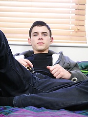 Sexy twink Aaron Aurora stroking his hard cock. by BF Collection image #6