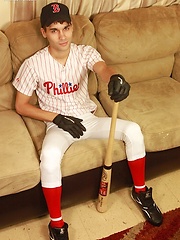 Athletic stud London Sawyer jerks off after baseball game. by BF Collection image #7