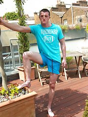 Lean Footballer Nate Enjoys Showing off in the Sun Shine - A Very Hard Uncut Cock & Hair Free Hole! by English Lads image #6