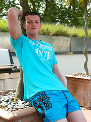 Lean Footballer Nate Enjoys Showing off in the Sun Shine - A Very Hard Uncut Cock & Hair Free Hole! by English Lads image #6
