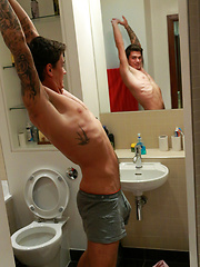 Straight Muay Thai Fighter Harvey Shows off His Thick Uncut Cock & Special Tattooed Hole! by English Lads image #7