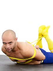Bald muscle star Leo Forte bounded by Bound Jocks image #8