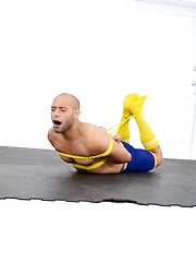 Bald muscle star Leo Forte bounded by Bound Jocks image #8