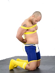 Bald muscle star Leo Forte bounded by Bound Jocks image #8