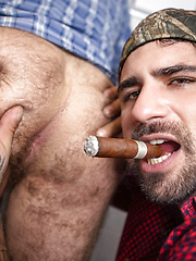 Hairy gay truckers Ryan Bones & Markus Kage suck & fuck in a public bathroom by Bromo image #12