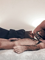 Muscular gay Jake Nicola has anal sex with a hairy bottom after fingering him by Bromo image #9