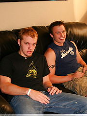 Amateur gays with huge pricks Denny and Jake jack off on a couch by Nextdoor Buddies image #10