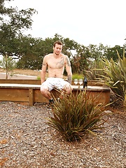 Tall gay dude Mark Long fucks his high school friend Addison Graham outside by Nextdoor Buddies image #11