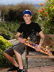 Sweet twink skater boy with sexy blue eyes Rad Mathews shows his dick and ass by Next Door Twink image #6