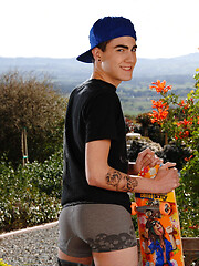 Sweet twink skater boy with sexy blue eyes Rad Mathews shows his dick and ass by Next Door Twink image #6