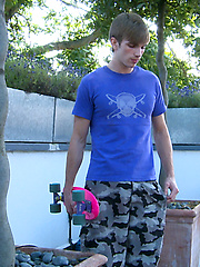 Lean & Ultra Ripped Str8 Boarder Troy Shows off his Uncut Rocket Cock in the Sun! by English Lads image #9