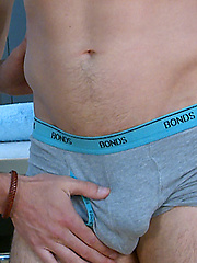 Muscular Straight Lad Cory gets his 1st Man Blow Job & Shoots Across His Whole Body! by English Lads image #9