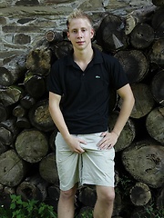 Twink Davis tugs on his uncut dick outdoors. by BF Collection image #7