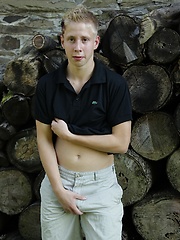 Twink Davis tugs on his uncut dick outdoors. by BF Collection image #7