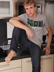 Smooth twink Jackson Madden busts nut on kitchen counter. by BF Collection image #6