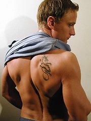 Michael Davids squeezes orange juice all over ripped body. by BF Collection image #7