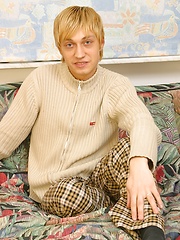 Dirty blond boy Sunny tugs his thick cock. by BF Collection image #8
