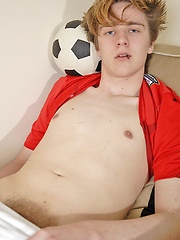 Smooth twink Ewan jerks off on his soccer ball. by BF Collection image #4