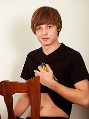Shaggy haired twink Michael exposes hard cock. by BF Collection image #8