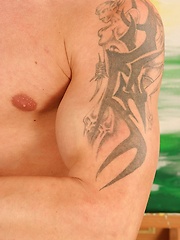 Ripped athletic Milan pulls hard cock out from briefs. by BF Collection image #7