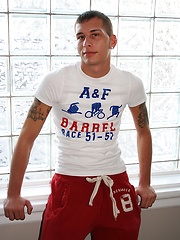 Athletic boy Eric strokes his thick hard cock. by BF Collection image #5