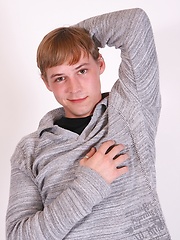 Timmy jerks off his hard cock on a wooden stool. by BF Collection image #5