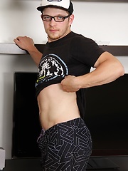 Lucas Solowski busts a nut onto his tan lined chest. by BF Collection image #7