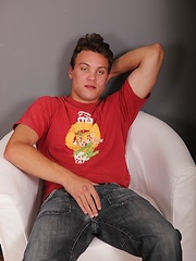 Blue eyed Joey Sosoh busts a nut all over his chest. by BF Collection image #10