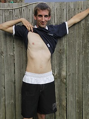 Skinny Luigi spreads his ass cheeks in the backyard. by BF Collection image #7