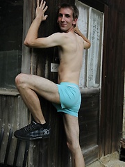 Skinny Luigi spreads his ass cheeks in the backyard. by BF Collection image #7