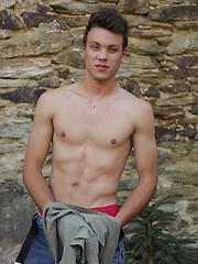 Gorgeous Joey Sosoh busts his nut outdoors. by BF Collection image #9