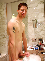 Hung German Max Leider bathing his super fat cock by Bentley Race image #7