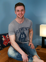 Muscular & Hairy Young Man Briley Shows off his Big Uncut Cock & Explodes Cum Over His Abs! by English Lads image #8