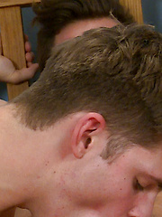Straight Hairy Lad Travis gets his 1st Man Blow Job - and Jerks Jack to orgasm! by English Lads image #7