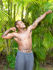 Lushish Luther - Hung Afro American Sex Machine Pees, Works and Jerks Outdoors in Hawaii! by Island Studs image #6