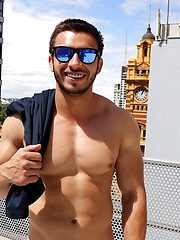 Australian Muscle - James Nowak strips naked on the roof by Bentley Race image #7