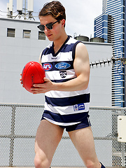 Kicking the footy around with Aussie boy Reece Anderson by Bentley Race image #6
