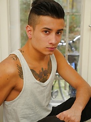 Tattooed twink Cory Prince stroking his big beautiful cock. by BF Collection image #6
