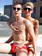 My horny mates Valentin and Caleb first outdoor shoot by Bentley Race image #7