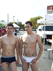 Naked hazing for the boys at this tailgate